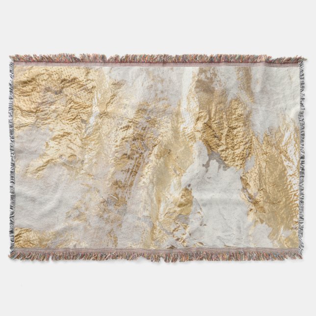 Manta Textura pintada con pincel de oro blanco. (Anverso)