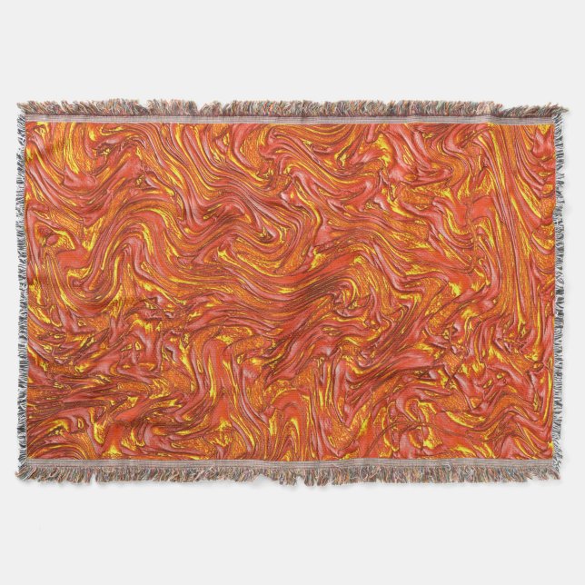 Manta Textura roja vívida con tonos amarillos (Anverso)