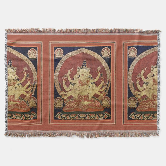 Manta Thangka tibetano de Guhyasamaja Akshobhyavajra (Anverso)