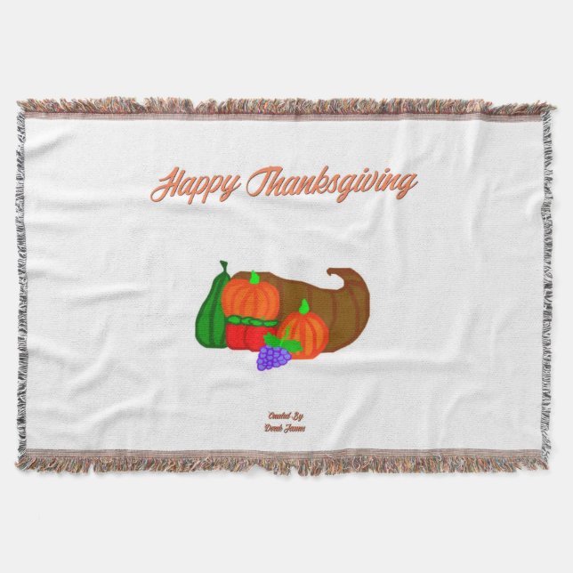 Manta Thankess Cornucopia Throw Blanket (Anverso)