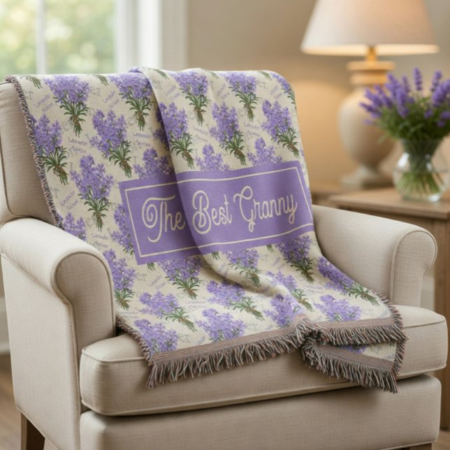 Manta The Best Granny Lavender Floral Cozy Fleece Blanke (Subido por el creador)