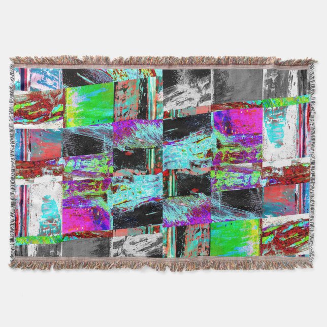 Manta Throw Blanket – Abstract Grid (Anverso)