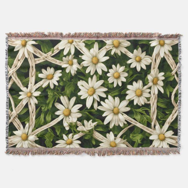 Manta Throw Blanket  Eternal Blossom Wicker Weave Throw (Anverso)