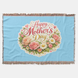 Manta Throw Blanket happy Mother's Day floral wreath woo