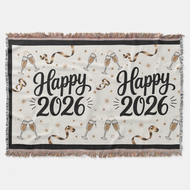 Manta Throw Blanket-Happy New Year 2026 (Anverso)