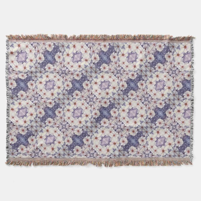 Manta Throw Blanket Lavender African Daisies (Anverso)