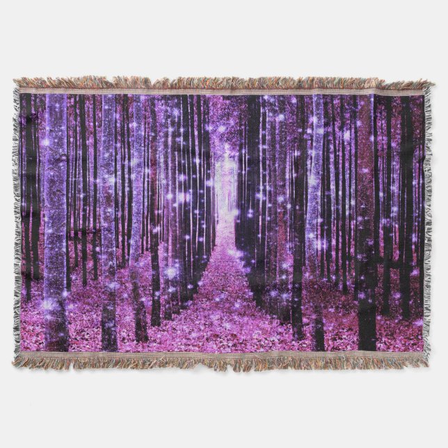 Manta Throw Blanket Magic Forest Purple Pink (Anverso)