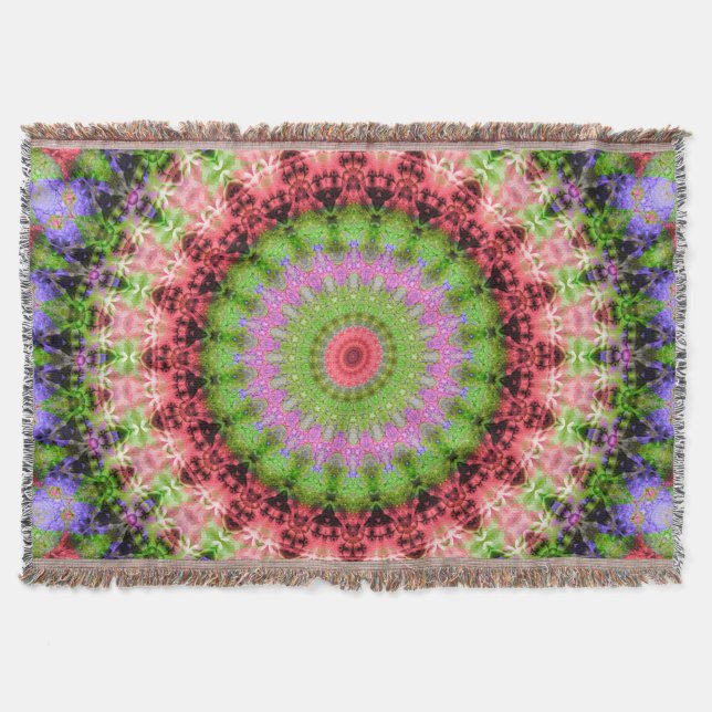 Manta Throw Blanket Mandala patrón redondo caleidoscopio (Anverso)