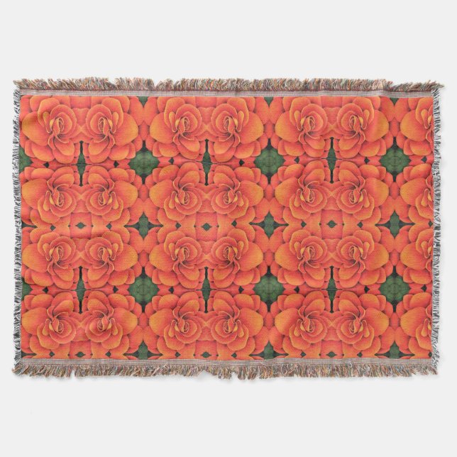 Manta Throw Blanket Naranja Begonia (Anverso)