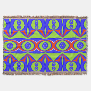 Manta Throw Blanket Patrón moderno de tela azul verde