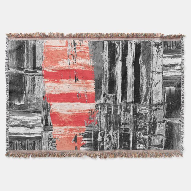 Manta Throw Blanket – Red Pulse Abstract Design (Anverso)