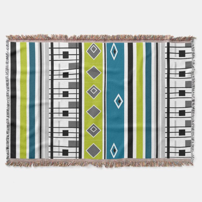 Manta Throw Blanket retro, sesenta, popular, moda, bl (Anverso)