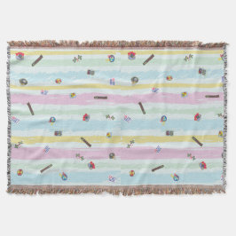 Manta Throw Blanket – Sports & Stripes Pastel Racing 