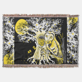 Manta Throw Blanket – Urban Tree Owl & Wealth Surreal 