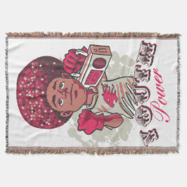 Manta Throw Blanket – YOUTH Power Afro & Boombox Urban