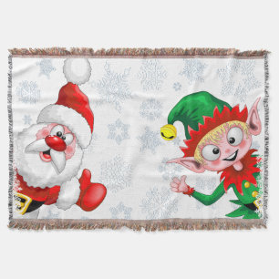 Manta Thumbup de caracteres de Navidades de Santa y Elf