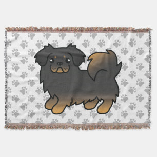 Manta Tibetano Spaniel negro y canela Perro de dibujos a
