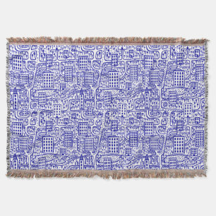 Manta Tierra de Torres - Azul marino sobre blanco