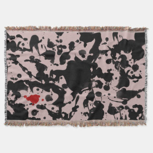 Manta Tinta negra y roja / salpicadura + tu color de fon