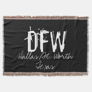 Manta Tipografía del código de aeropuerto DFW Dallas