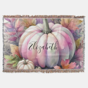 Manta Tipografía texto Calabazas de otoño acuarela  Tira
