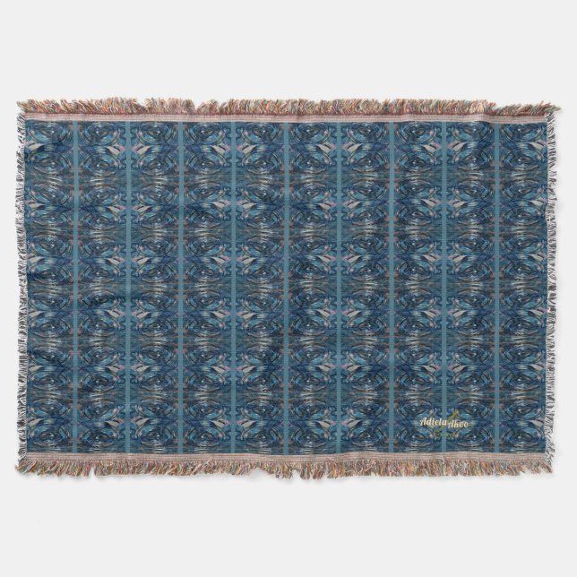 Manta Tira azul decorativa del poeta Adiela Akoo - (Anverso)