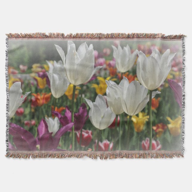 Manta Tirar una manta/tulipanes (Anverso)
