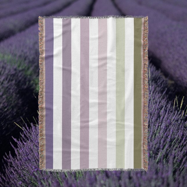 Manta Tiras de campo de lavanda de Ombre morado y verde (Subido por el creador)