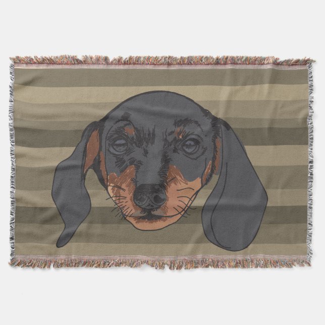 Manta Tiras de retrato de perro de Dachshund (Anverso)