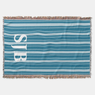 Manta Tiras victorianas oscuras de Cerulean con monogram
