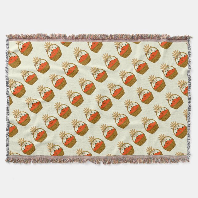 Manta tissée🍂 Panier de Citrouilles et Blé d'Automne (Anverso)