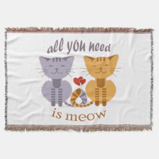 Manta Todo lo que necesitas son gatos de San Valentín