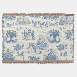Manta Toile de Chinoiserie Azul de Invierno