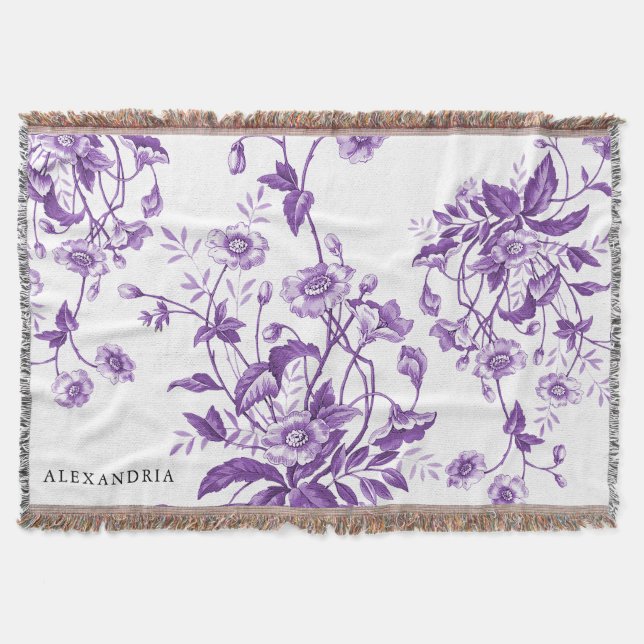 Manta Toile Francés Antiguo Morado Personalizado (Anverso)