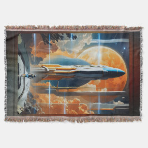 Manta Toma el lanzamiento lunar - Póster retro del viaje