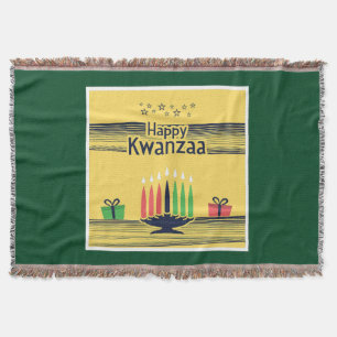 Manta Tono cálido y celebratorio de Kwanzaa de SlipperyJ