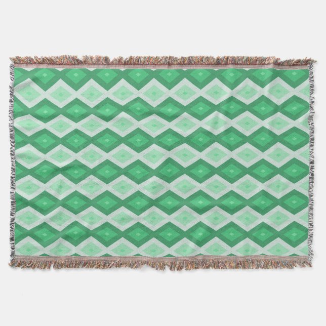 Manta Tonos de patrón de diamante verde (Anverso)