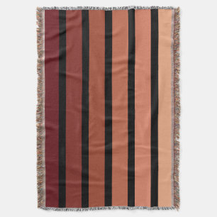 Manta Tonos De Rayas Rojas En Negro