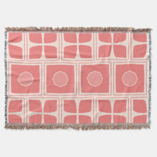Manta tonos rosa coral y crema clara o blanco roto
