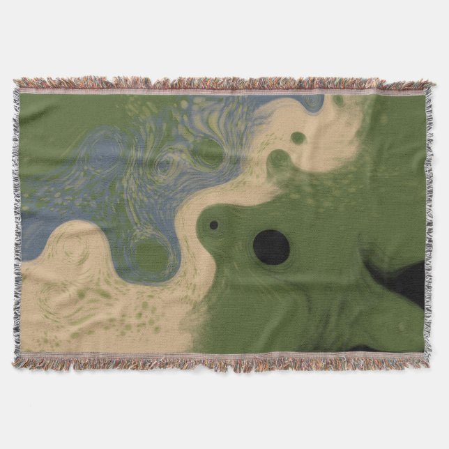 Manta Topografía musgosa abstracta moderna (Anverso)