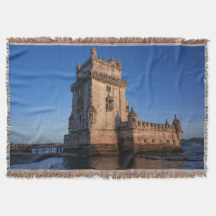 Manta Torre Belem al atardecer en Lisboa, Portugal