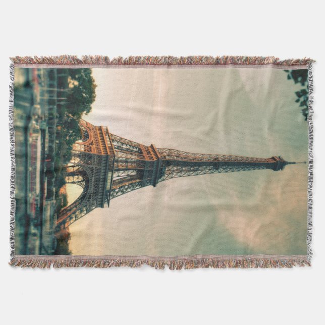 Manta Torre Eiffel arrojar almohada (Anverso)