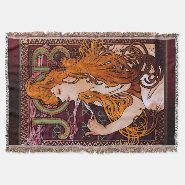 Manta TRABAJO de Alphonse Mucha Obra de arte Art Nouveau (Anverso)