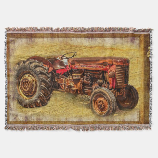 Manta Tractor rojo antiguo (Anverso)