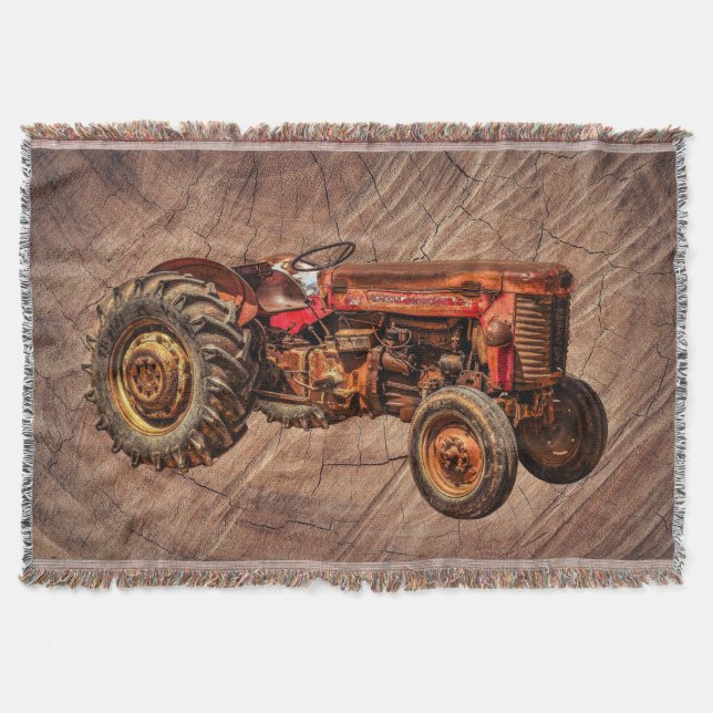 Manta Tractor rojo antiguo (Anverso)