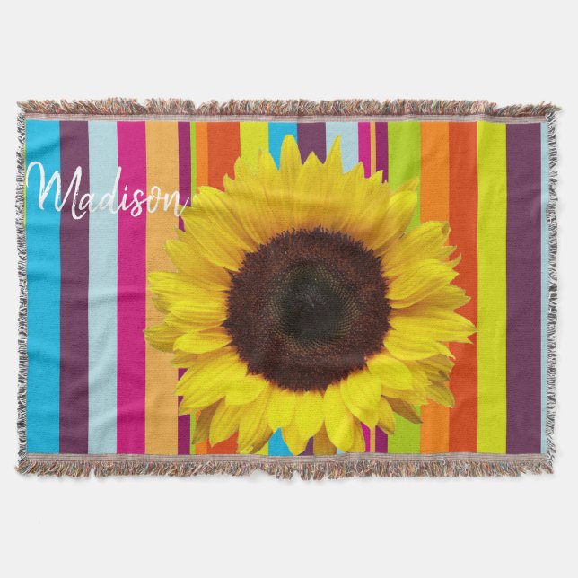 Manta Trazo de rayas de girasol (Anverso)
