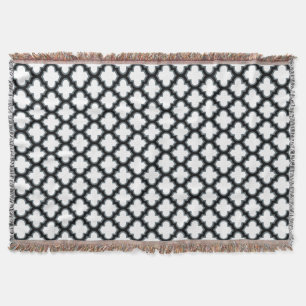 Manta Trébol blanco y negro, Entramado, Quatrefoil