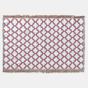 Manta Trellis blanca y roja, Entramado, Quatrefoil