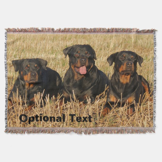 Manta Tres perros Rottweiler - Paquete de rociones (Anverso)