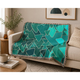 Manta Triángulo Geométrico Teal Moderno